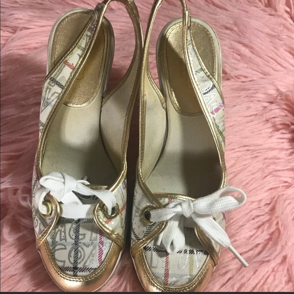 Coach gold healed sandals size 7 1/2